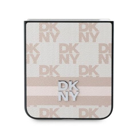 Etui DKNY Chequered Pattern Printed Stripes na Samsung Galaxy Z Flip 6 - różowe DKNY