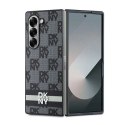 Etui DKNY Chequered Pattern Printed Stripes na Samsung Galaxy Z Fold 6 - czarne DKNY
