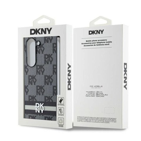 Etui DKNY Chequered Pattern Printed Stripes na Samsung Galaxy Z Fold 6 - czarne DKNY