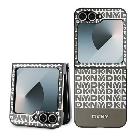 Etui DKNY Repeat Pattern Bottom Stripe na Samsung Galaxy Z Flip 6 - brązowe DKNY
