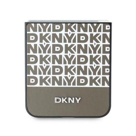 Etui DKNY Repeat Pattern Bottom Stripe na Samsung Galaxy Z Flip 6 - brązowe DKNY