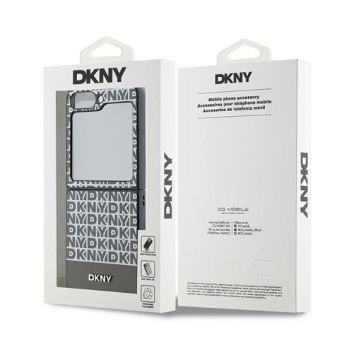 Etui DKNY Repeat Pattern Bottom Stripe na Samsung Galaxy Z Flip 6 - brązowe DKNY