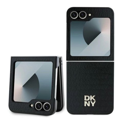 Etui DKNY Repeat Pattern Stack Logo na Samsung Galaxy Z Flip6 - czarne DKNY