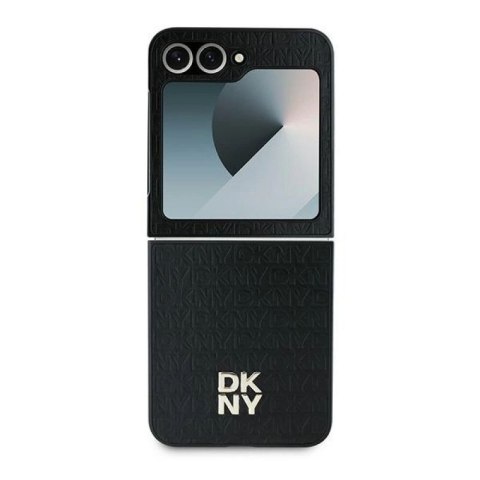 Etui DKNY Repeat Pattern Stack Logo na Samsung Galaxy Z Flip6 - czarne DKNY