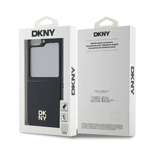 Etui DKNY Repeat Pattern Stack Logo na Samsung Galaxy Z Flip6 - czarne DKNY