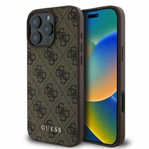 Etui Guess 4G Classic na iPhone 16 Pro - brązowe Guess