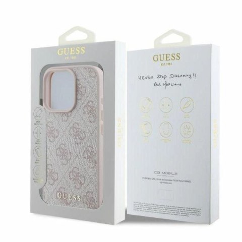 Etui Guess 4G Classic na iPhone 16 Pro - różowe Guess