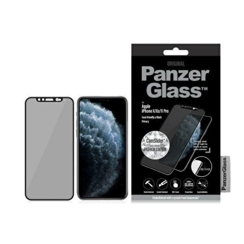 Szkło hartowane PanzerGlass E2E Super+ na iPhone X/XS/11 Pro - czarne PanzerGlass