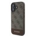 Etui Guess 4G Bottom Stripe na iPhone 16 - brązowe Guess