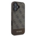 Etui Guess 4G Bottom Stripe na iPhone 16 - brązowe Guess