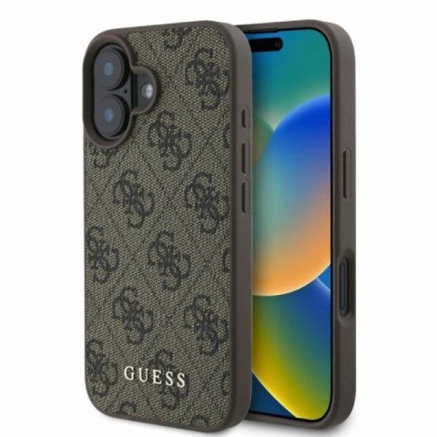 Etui Guess 4G Classic na iPhone 16 - brązowe Guess