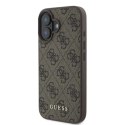 Etui Guess 4G Classic na iPhone 16 - brązowe Guess