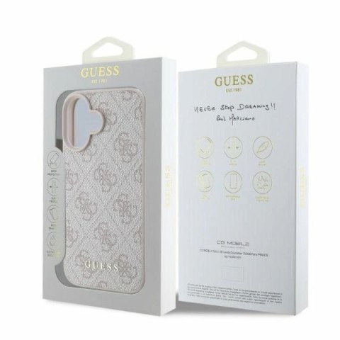 Etui Guess 4G Classic na iPhone 16 - różowe Guess
