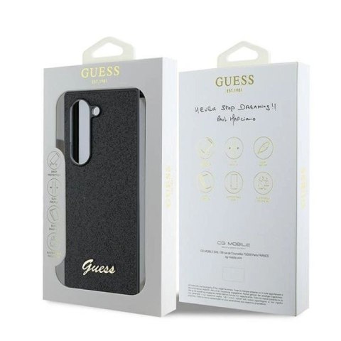 Etui Guess 4G Glitter Script na Samsung Galaxy Z Fold 6 - czarne Guess