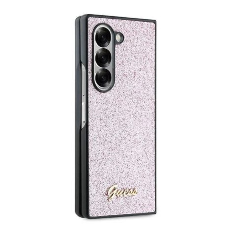 Etui Guess 4G Glitter Script na Samsung Galaxy Z Fold 6 - różowe Guess