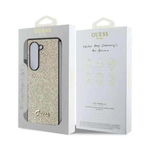 Etui Guess 4G Glitter Script na Samsung Galaxy Z Fold 6 - złote Guess