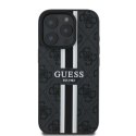 Etui Guess 4G Printed Stripes MagSafe na iPhone 16 Pro - czarne Guess