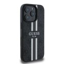 Etui Guess 4G Printed Stripes MagSafe na iPhone 16 Pro - czarne Guess