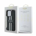 Etui Guess 4G Printed Stripes MagSafe na iPhone 16 Pro - czarne Guess
