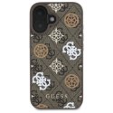 Etui Guess 4G Printed Stripes MagSafe na iPhone 16 - brązowe Guess