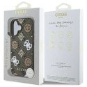 Etui Guess 4G Printed Stripes MagSafe na iPhone 16 - brązowe Guess