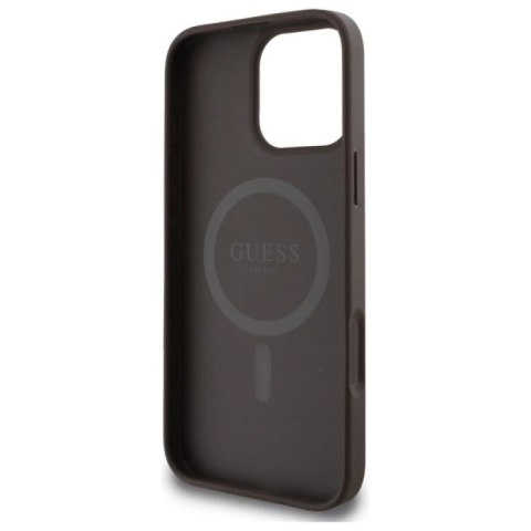 Etui Guess 4G Ring Classic Logo MagSafe na iPhone 16 Pro Max - brązowe Guess