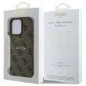 Etui Guess 4G Ring Classic Logo MagSafe na iPhone 16 Pro Max - brązowe Guess