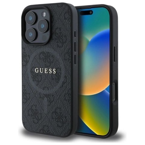 Etui Guess 4G Ring Classic Logo MagSafe na iPhone 16 Pro Max - czarne Guess