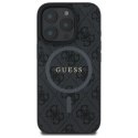 Etui Guess 4G Ring Classic Logo MagSafe na iPhone 16 Pro Max - czarne Guess