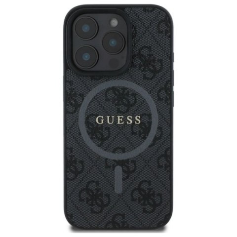Etui Guess 4G Ring Classic Logo MagSafe na iPhone 16 Pro Max - czarne Guess