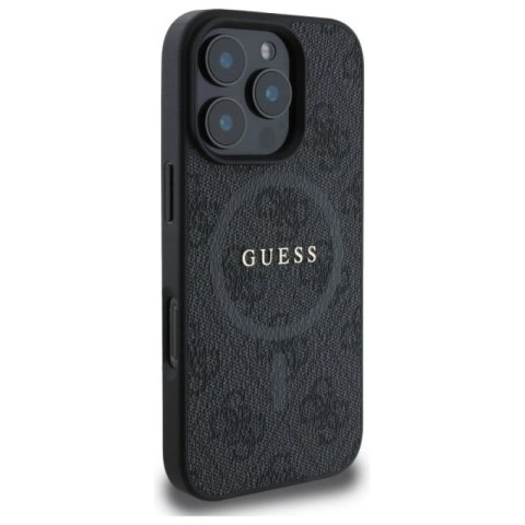 Etui Guess 4G Ring Classic Logo MagSafe na iPhone 16 Pro Max - czarne Guess