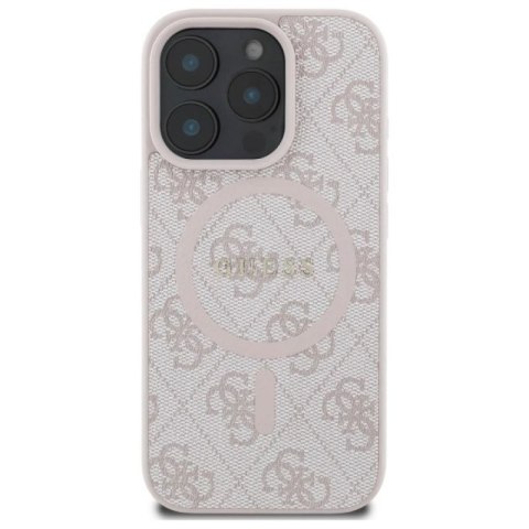 Etui Guess 4G Ring Classic Logo MagSafe na iPhone 16 Pro Max - różowe Guess