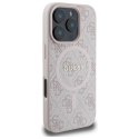 Etui Guess 4G Ring Classic Logo MagSafe na iPhone 16 Pro Max - różowe Guess