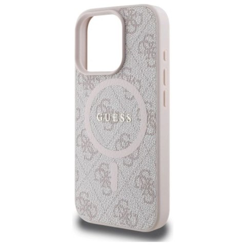 Etui Guess 4G Ring Classic Logo MagSafe na iPhone 16 Pro Max - różowe Guess