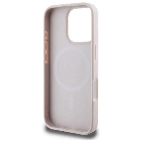 Etui Guess 4G Ring Classic Logo MagSafe na iPhone 16 Pro Max - różowe Guess