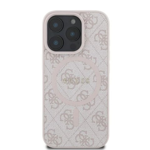 Etui Guess 4G Ring Classic Logo MagSafe na iPhone 16 Pro - różowe Guess
