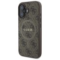 Etui Guess 4G Ring Classic Logo MagSafe na iPhone 16 - brązowe Guess