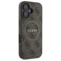 Etui Guess 4G Ring Classic Logo MagSafe na iPhone 16 - brązowe Guess