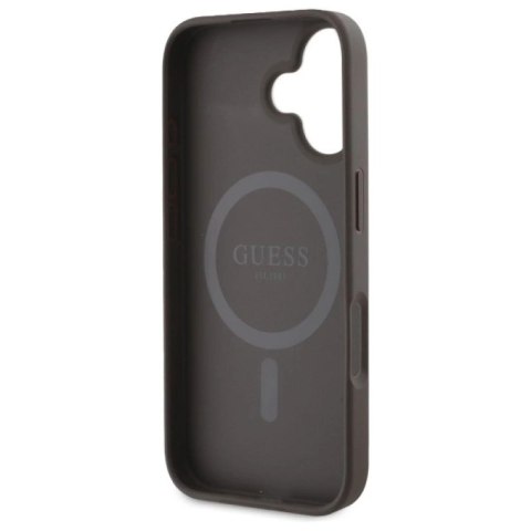 Etui Guess 4G Ring Classic Logo MagSafe na iPhone 16 - brązowe Guess