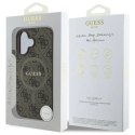 Etui Guess 4G Ring Classic Logo MagSafe na iPhone 16 - brązowe Guess