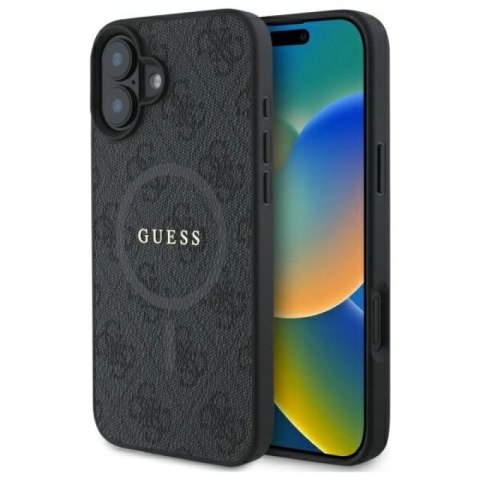Etui Guess 4G Ring Classic Logo MagSafe na iPhone 16 - czarne Guess