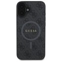 Etui Guess 4G Ring Classic Logo MagSafe na iPhone 16 - czarne Guess