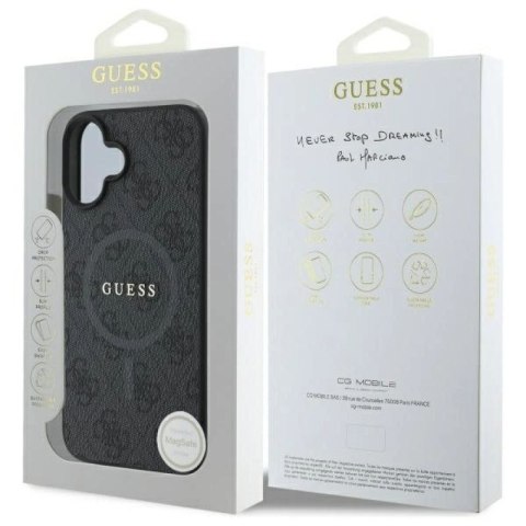 Etui Guess 4G Ring Classic Logo MagSafe na iPhone 16 - czarne Guess