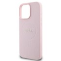 Etui Guess MagSafe Grained Gold Ring na iPhone 15 Pro Max - różowe Guess