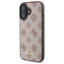 Etui Guess Peony Script MagSafe na iPhone 16 - brązowe Guess
