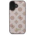 Etui Guess Peony Script MagSafe na iPhone 16 - brązowe Guess