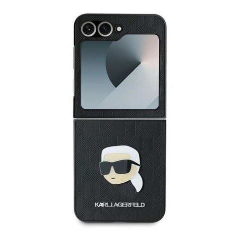 Etui Karl Lagerfeld Saffiano Monogram na Samsung Galaxy Z Flip 6 - czarne Karl Lagerfeld
