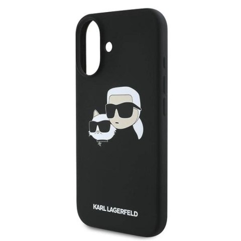 Etui Karl Lagerfeld Silicone nauble Heads Print MagSafe na iPhone 16 Plus - czarne Karl Lagerfeld