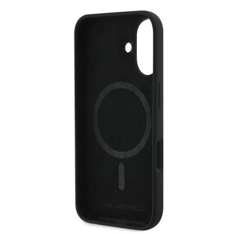 Etui Karl Lagerfeld Silicone nauble Heads Print MagSafe na iPhone 16 Plus - czarne Karl Lagerfeld