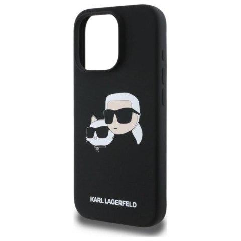 Etui Karl Lagerfeld Silicone nauble Heads Print MagSafe na iPhone 16 Pro - czarne Karl Lagerfeld